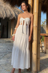 Vestido midi fluido nudo