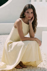 Vestido midi lino