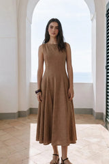 Vestido midi lino