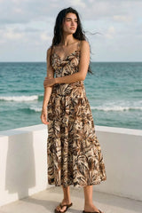 Vestido midi tirantes estampado