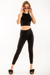 Legging de fit ajustado botones